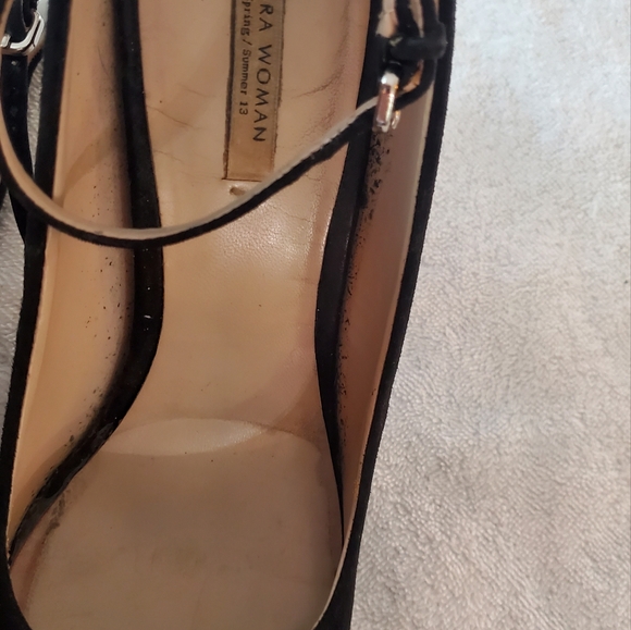 Zara Dating black open back suede heels - Picture 5 of 14